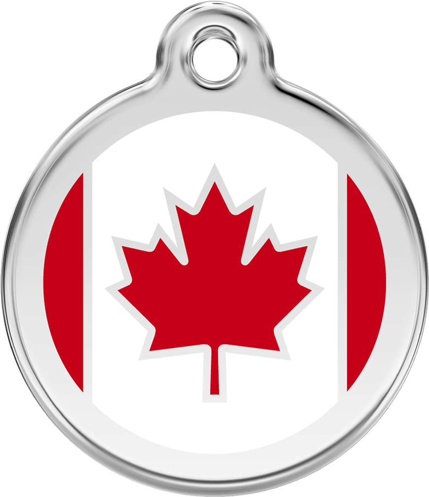 Canadian Flag Pet Tag Clipart (869x1006), Png Download