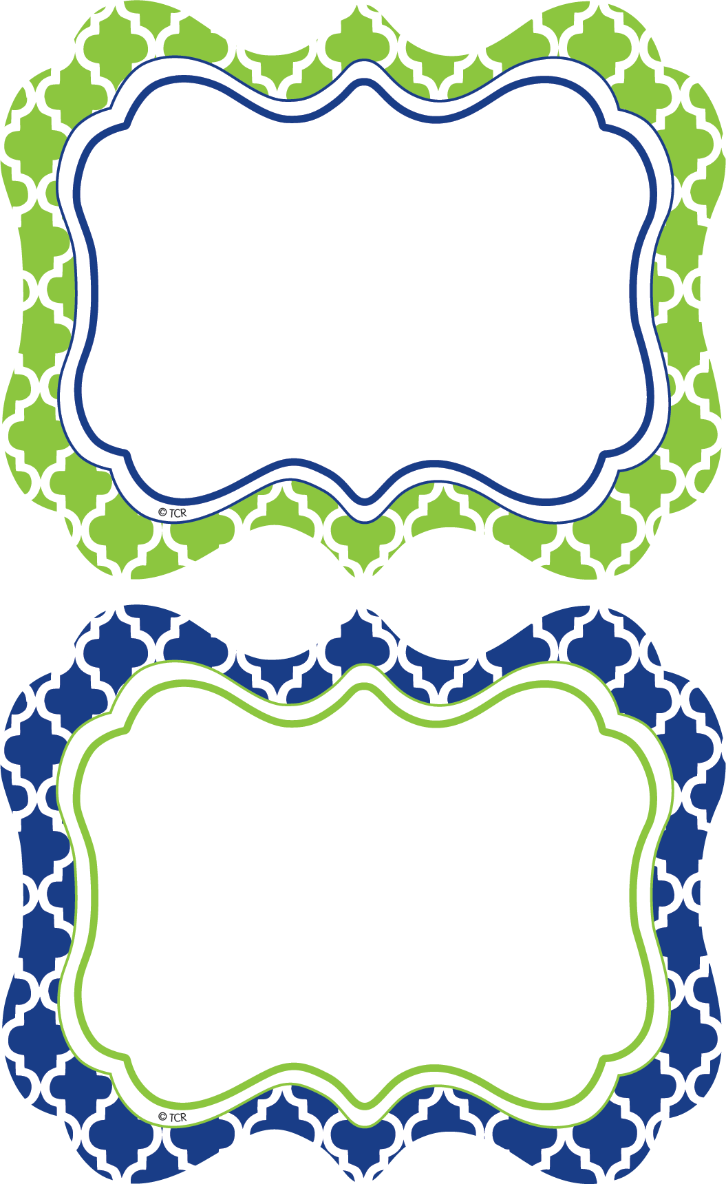 Navy & Lime Wild Moroccan Name Tags/labels Clipart (1055x1720), Png Download