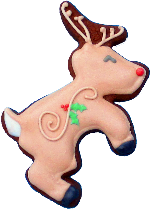 Leaping Reindeer Sugar Cookie Clipart (587x820), Png Download
