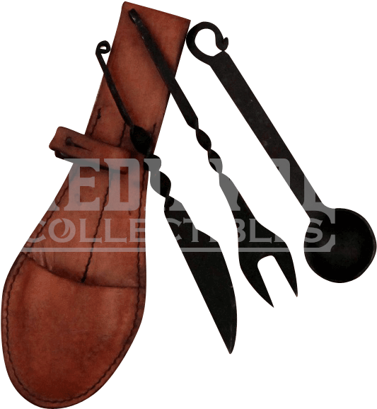 Cast Medieval Cutlery Set Clipart (630x630), Png Download