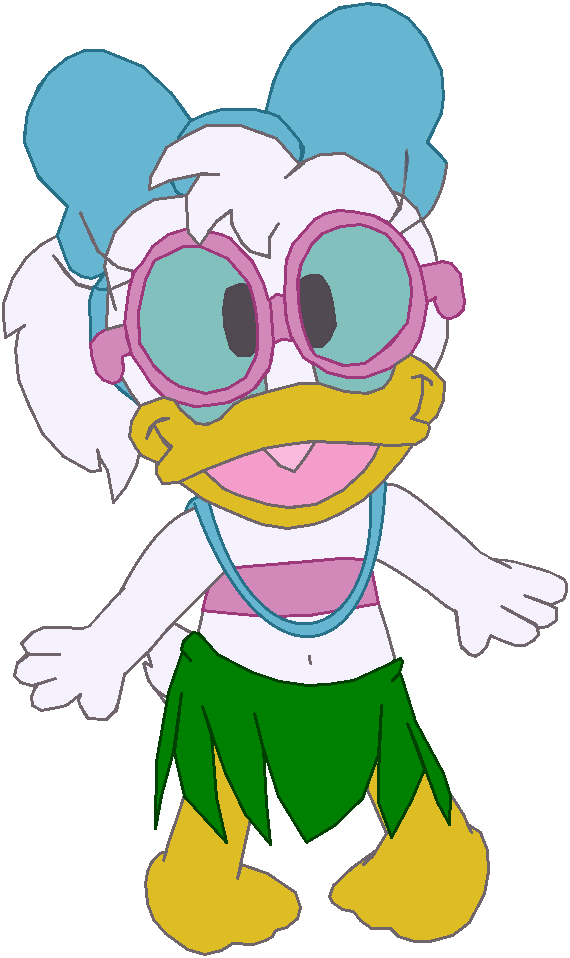 Lilly Duck Hula Clipart (570x958), Png Download