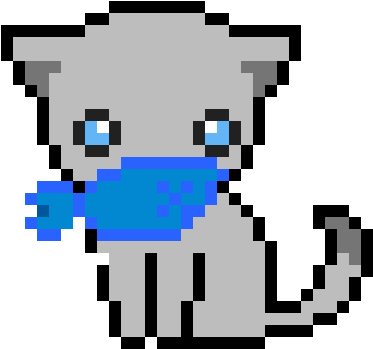 Hungry Kitty Pixel Clipart (1200x1200), Png Download