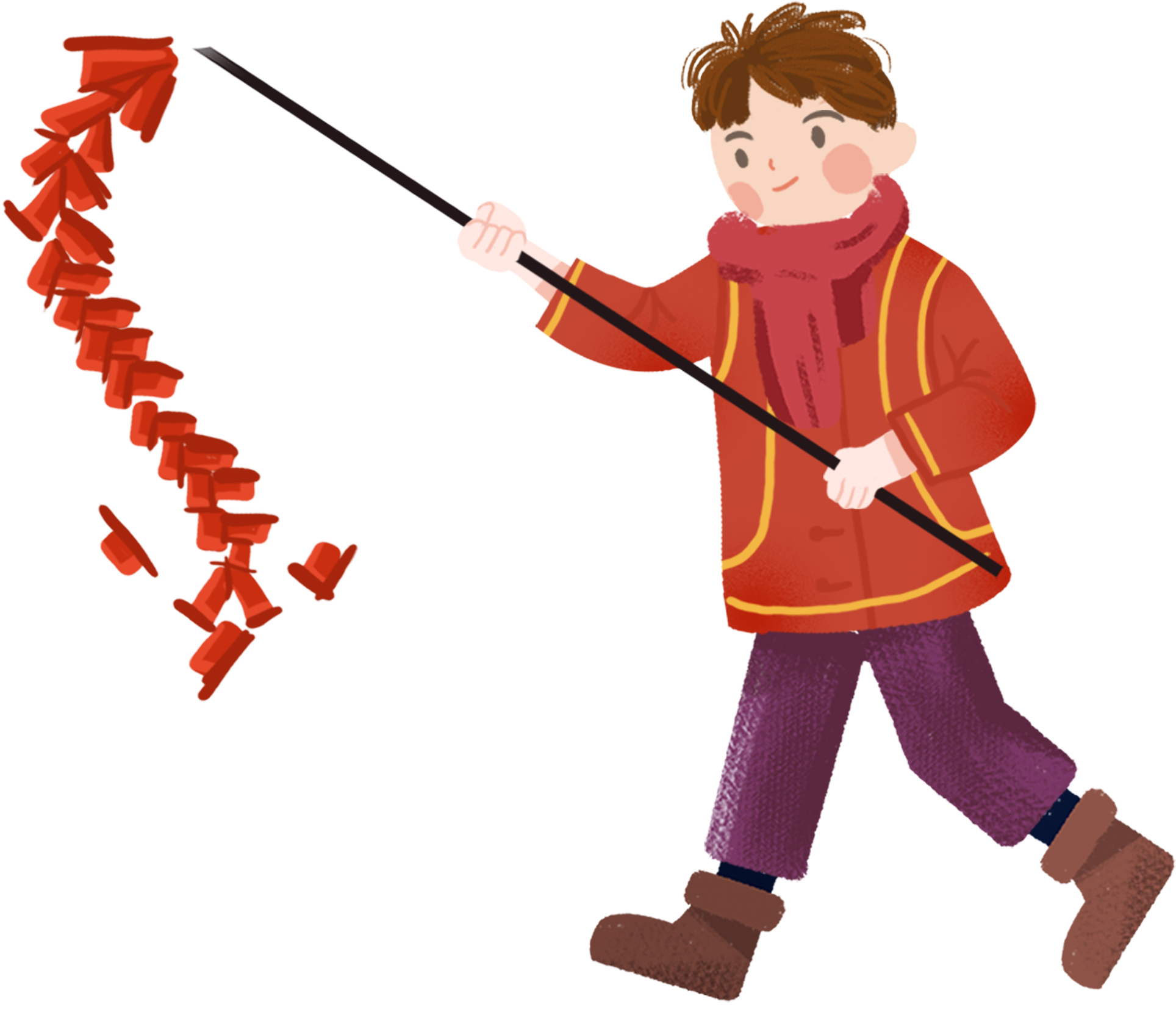 Red Cartoon Festival New Year Elements Png And Psd Clipart (2000x2000), Png Download