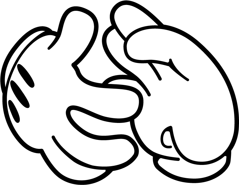 Cg White Gloves Micky Hands Mickey Mouse Clipart (1071x744), Png Download