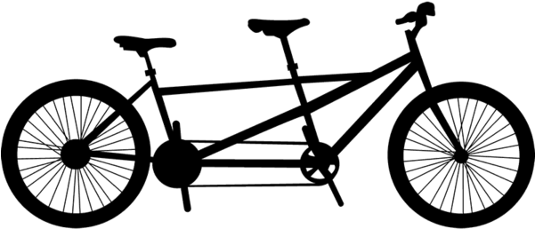 Tandem Bicycle Stamp Clipart (600x600), Png Download