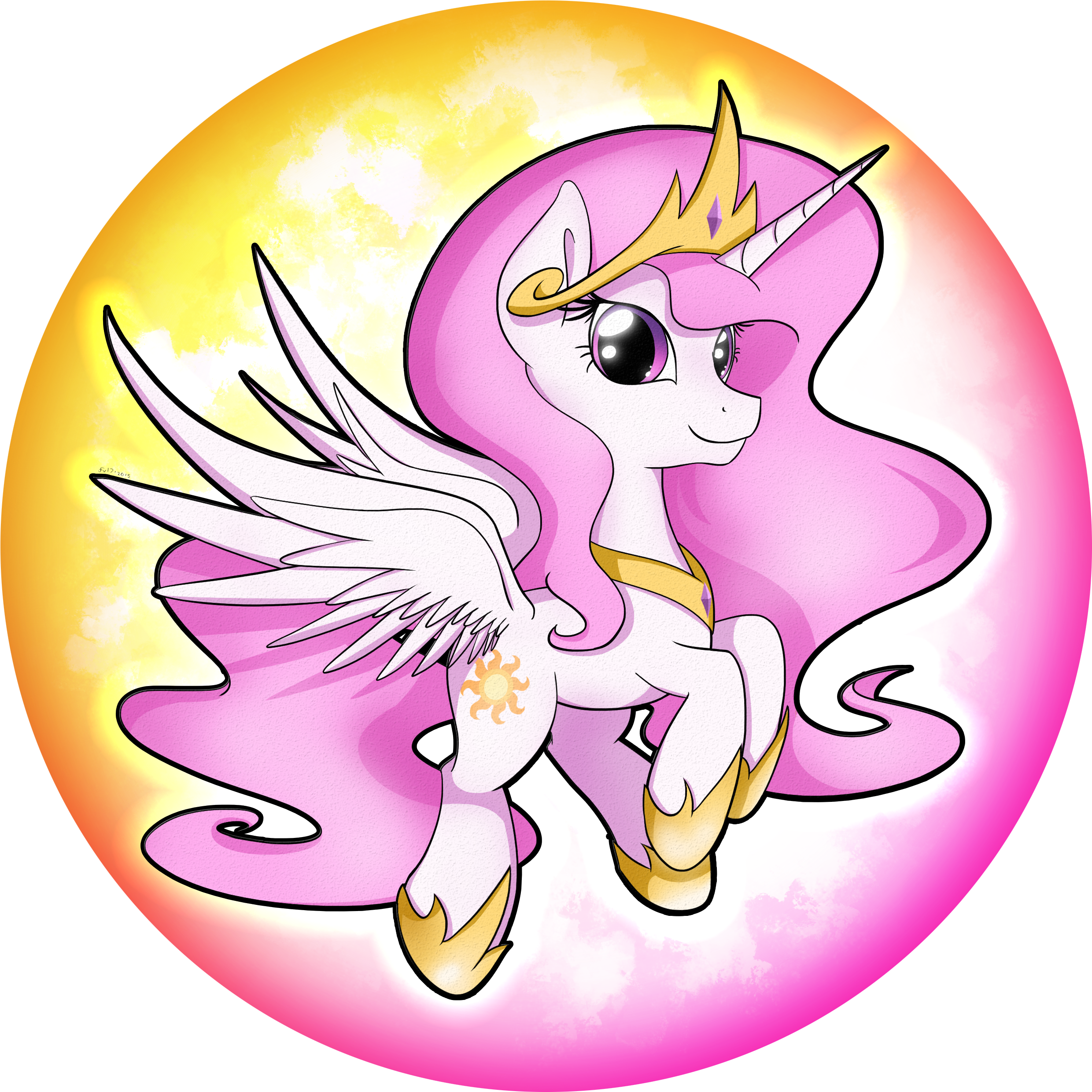 Princess Celestia Pony Pink Fictional Character Mythical Clipart (2539x2539), Png Download