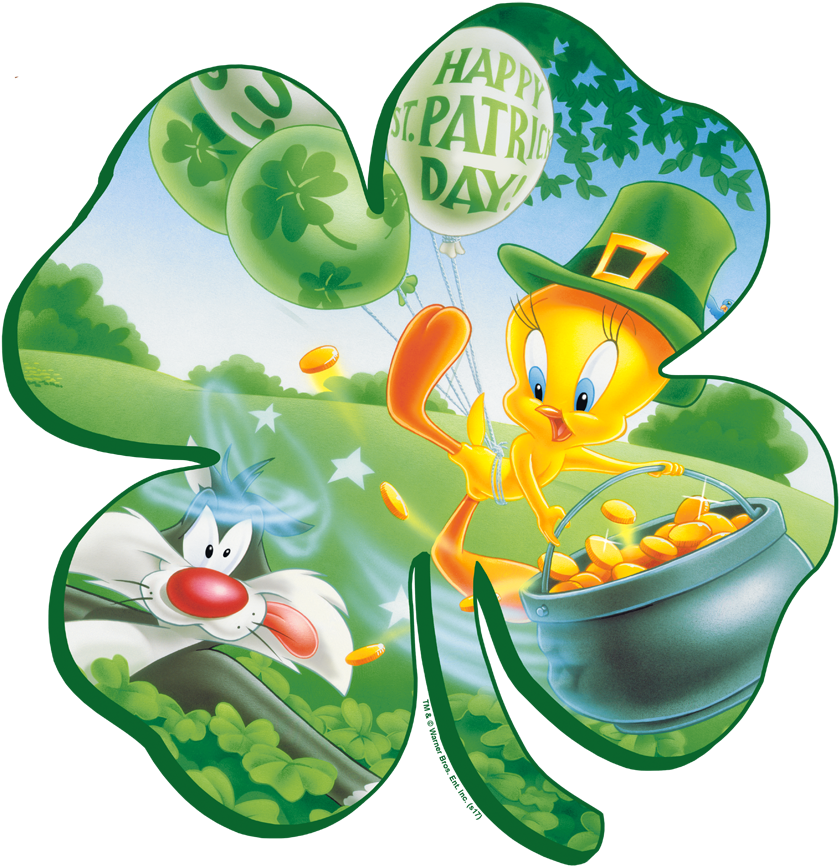 Looney Tunes Tweety Shamrock Juniors T-shirt Clipart (855x903), Png Download