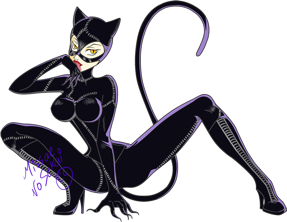 Graphic Library Stock Catwoman Color By Missae No Sekai Clipart (1080x957), Png Download