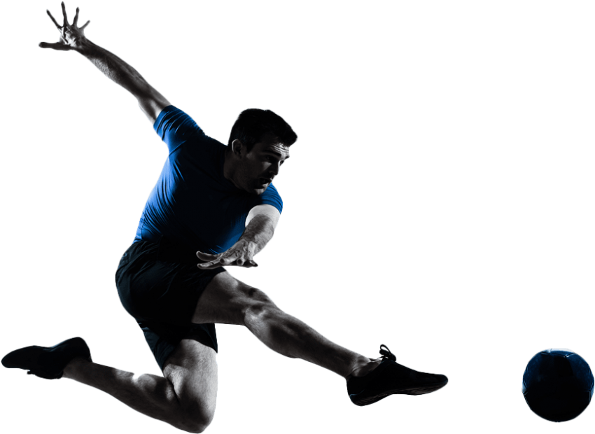 Free Png Download Football Flying Kick Png Images Background Clipart (850x620), Png Download