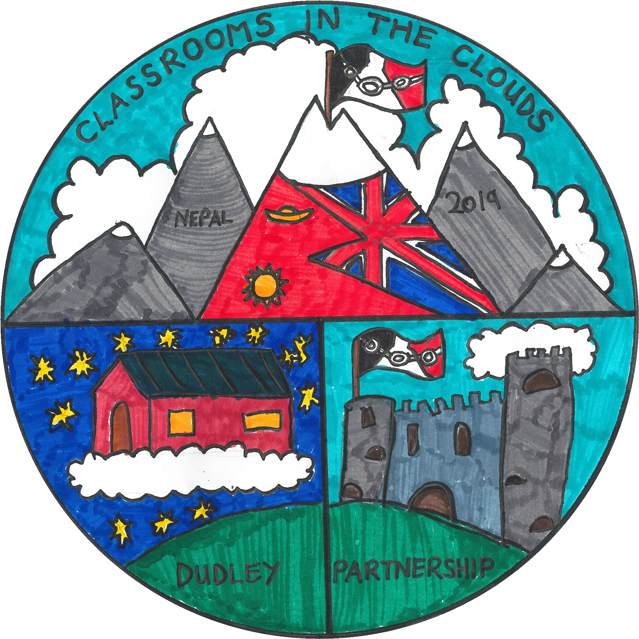 Classrooms In The Clouds Is Working In Partnership Clipart (2284x2276), Png Download