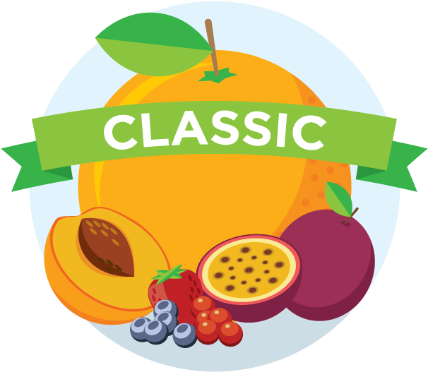Our Classic Range Of Aromatic Juices, Bursting With Clipart (608x612), Png Download