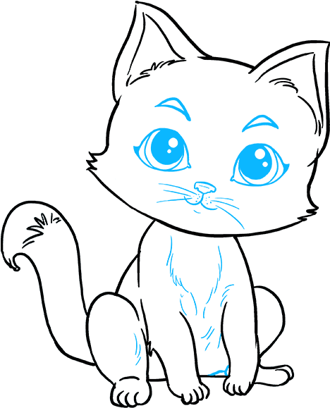 How To Draw Kitten Clipart (680x678), Png Download