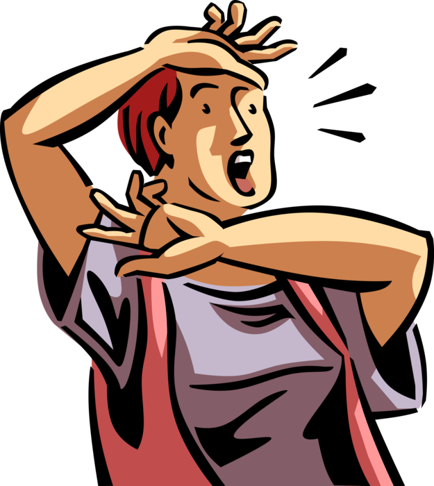 Vector Illustration Of Terror-stricken Businesswoman Clipart (625x700), Png Download