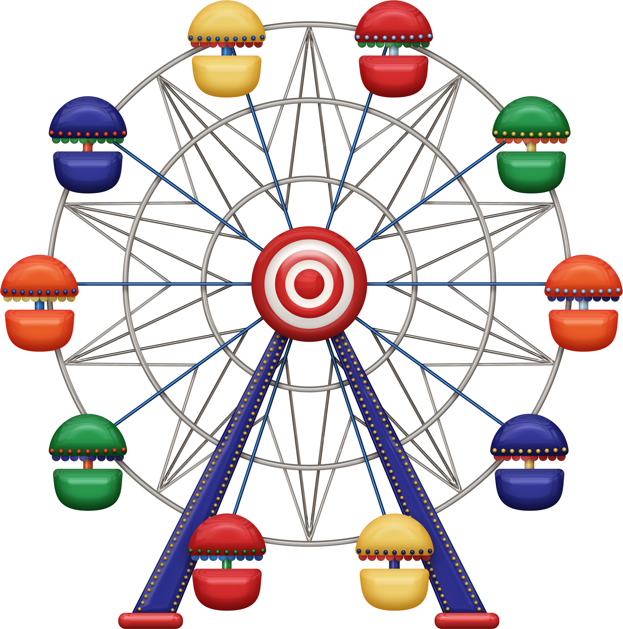 Amusement Park Circus Illustration, Ferris Wheel, Circus Clipart (2195x2219), Png Download