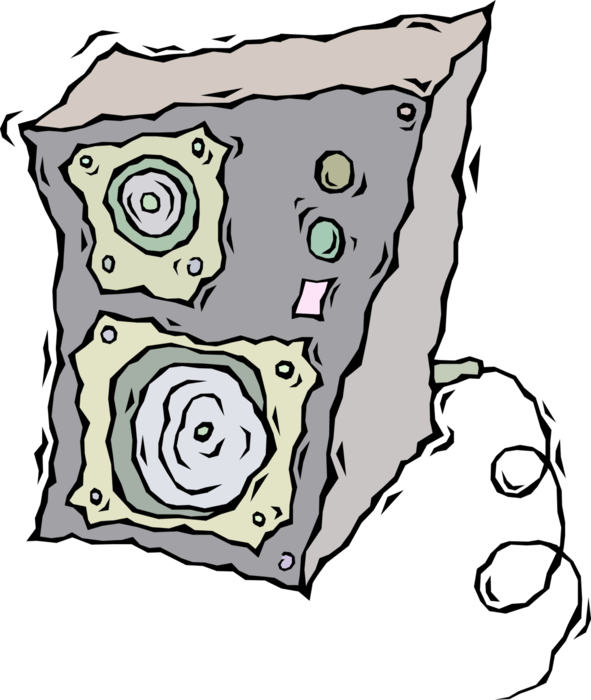 Vector Illustration Of Audio Entertainment Loudspeaker Clipart (591x700), Png Download