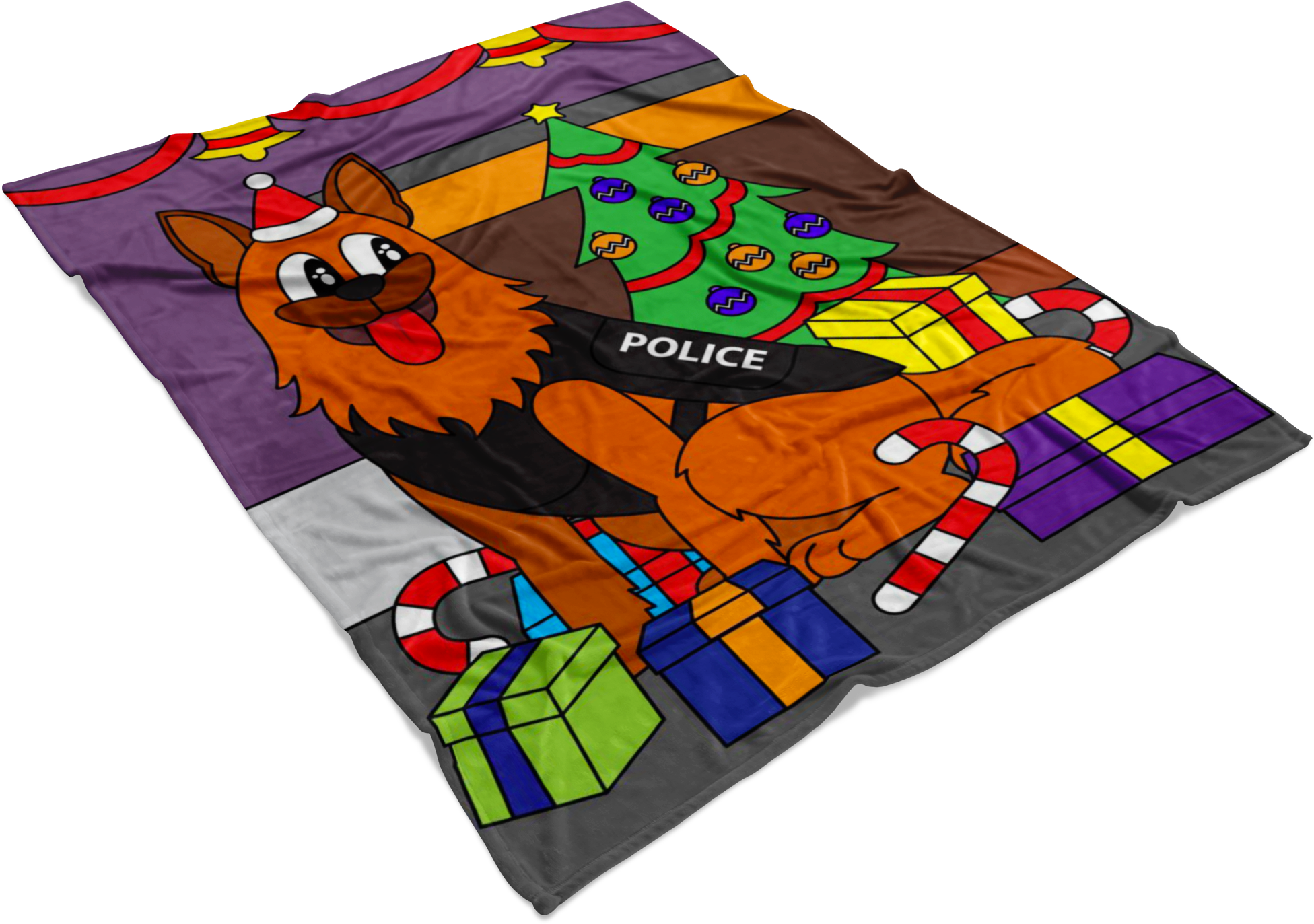 Police Dog Christmas Blanket Clipart (2000x2000), Png Download