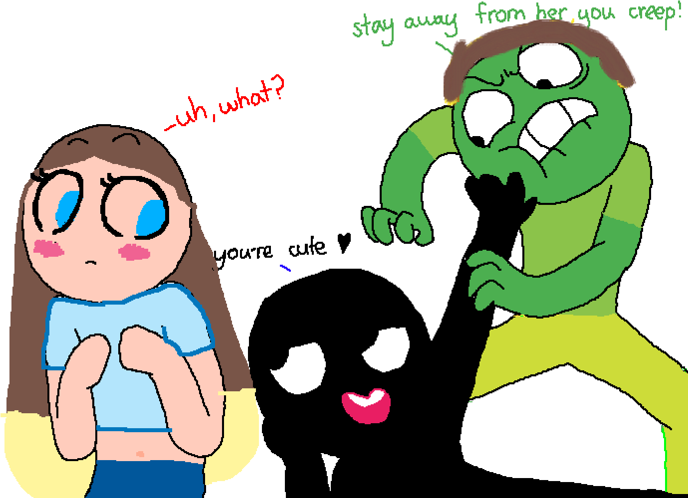 When 2 Of My Friends See A Girl Clipart (1400x1000), Png Download