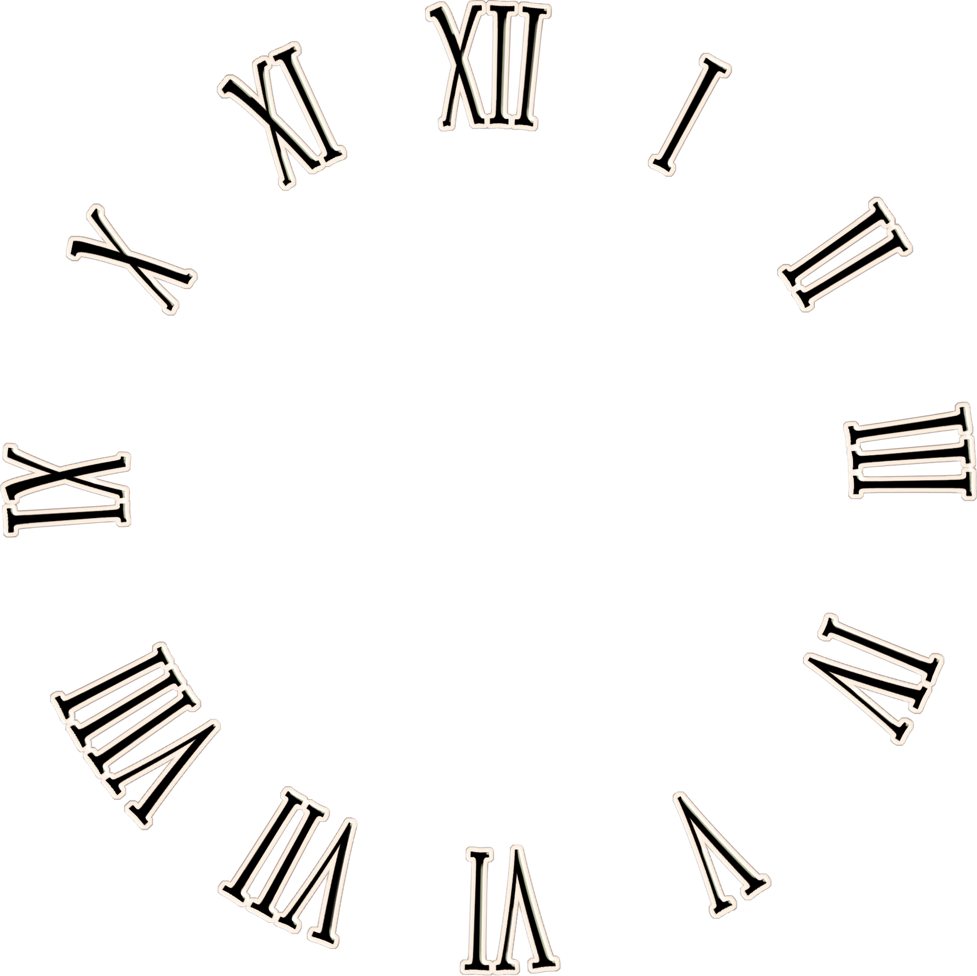 Designer Stencils Thin Roman Numeral 18 In Clipart (1908x1906), Png Download