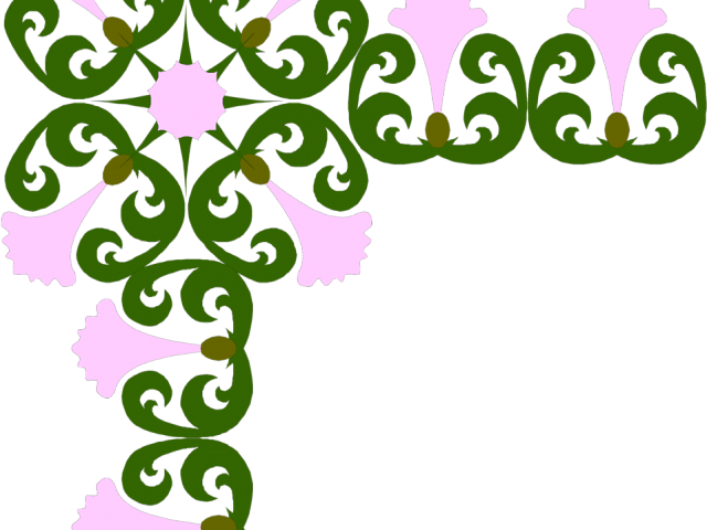Purple Flower Clipart Corner Border - Png Download (640x480), Png Download
