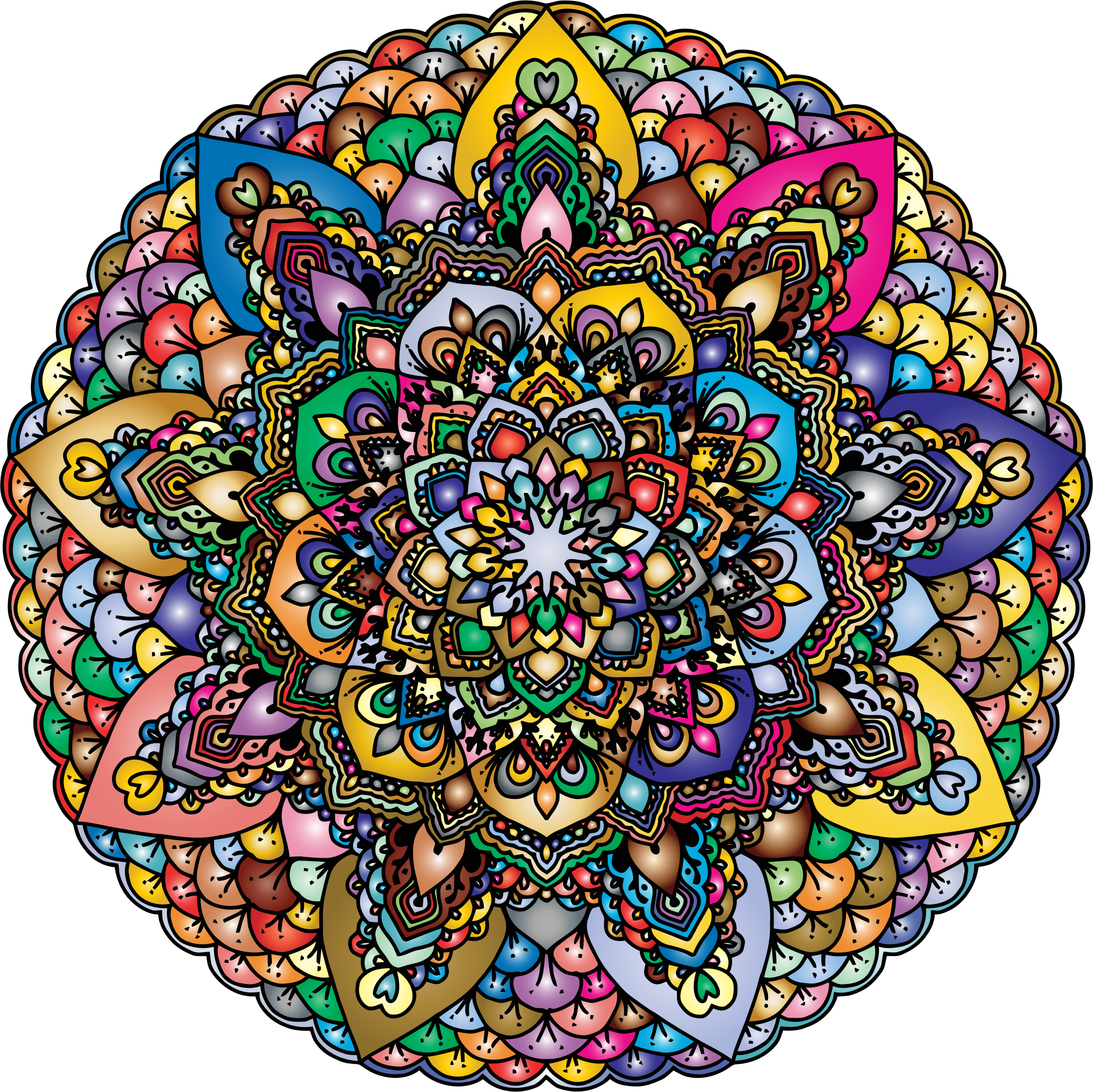This Free Icons Png Design Of Prismatic Floral Mandala Clipart (2338x2336), Png Download