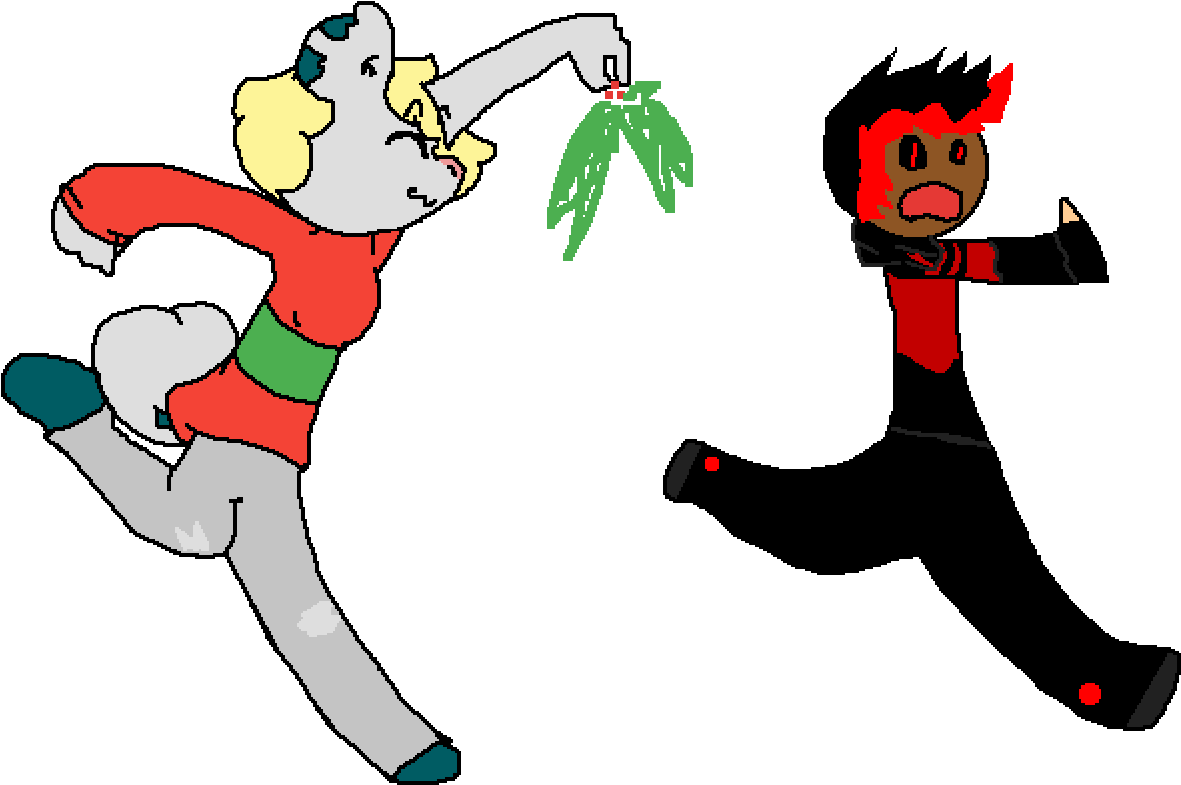 Oh No >w< Mistletoe Collab Clipart (1400x1000), Png Download