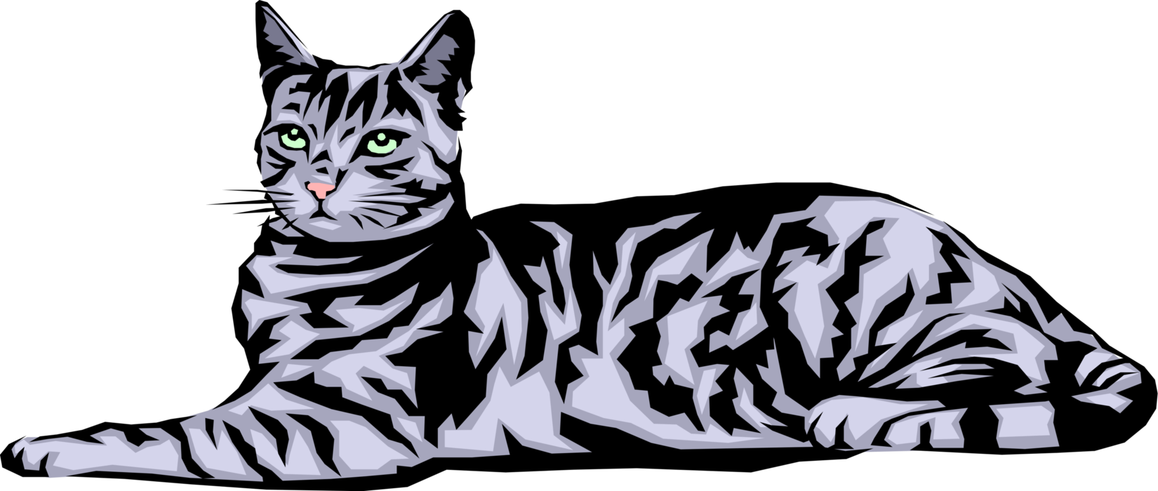 Vector Illustration Of Housecat Small Domesticated Clipart (1650x700), Png Download