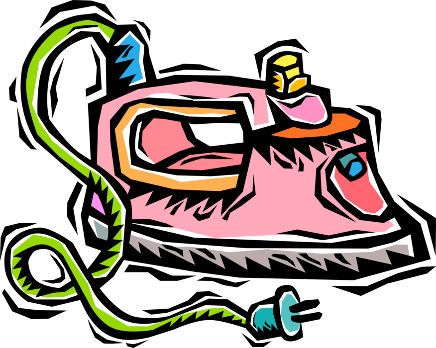 Vector Illustration Of Small Appliance Electric Clothes Clipart (876x700), Png Download