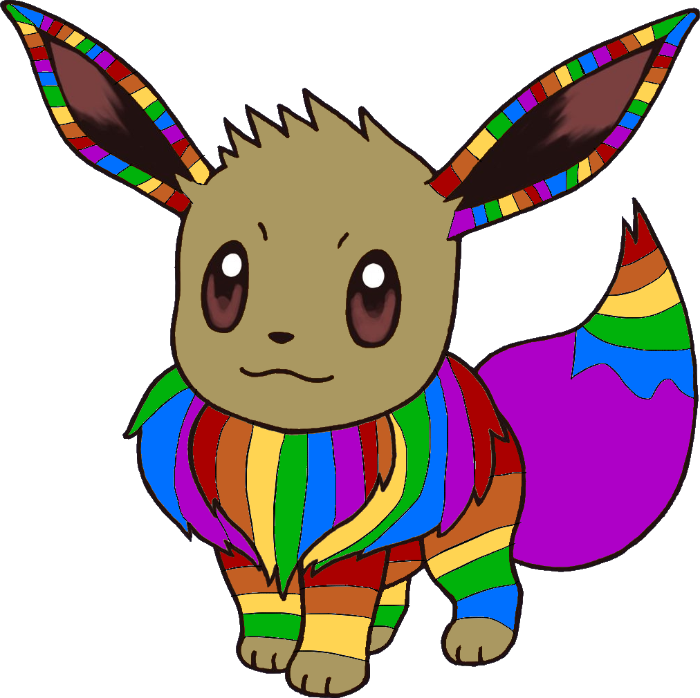 Adoptable Rainbow Eevee Clipart (1012x1010), Png Download