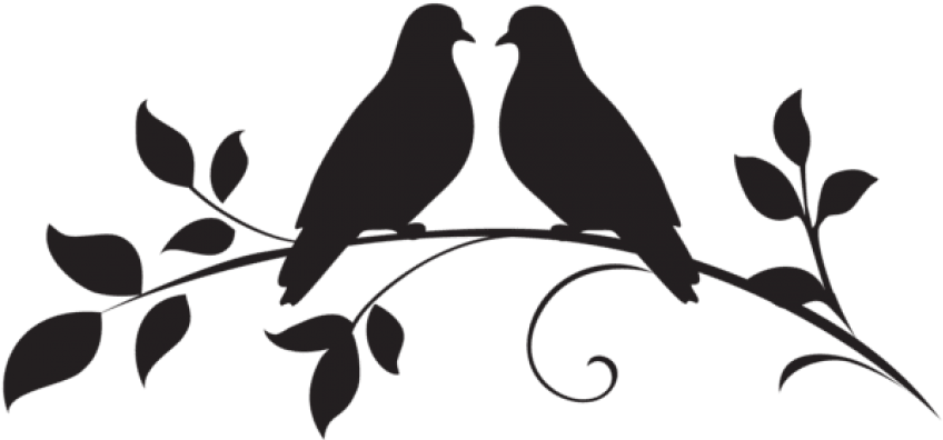 Free Png Love Doves Silhouette Png Png Clipart (850x407), Png Download