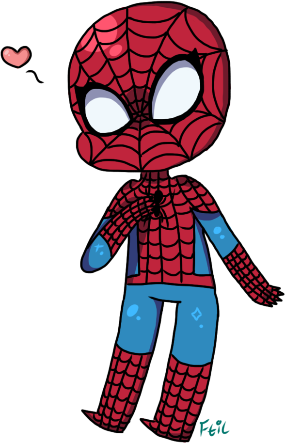 Spiderman Chibi By Finethingsinlife Spiderman Chibi Clipart (588x914), Png Download