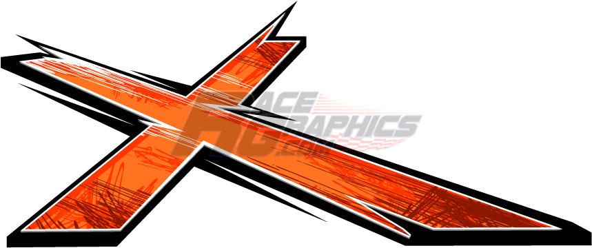 Strikeout Orange Vinyl Wrap Clipart (900x374), Png Download
