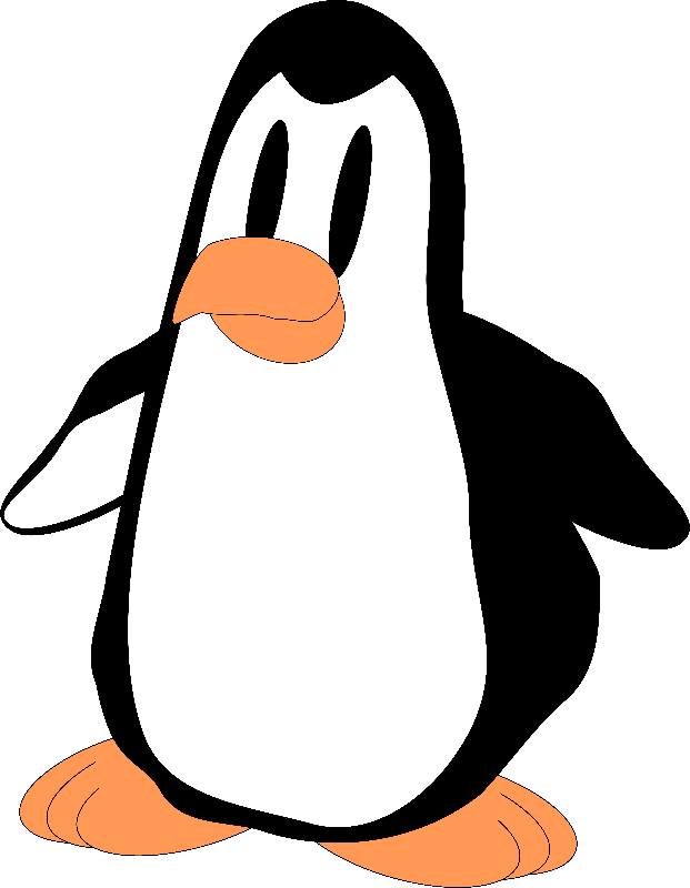 Black And White Penguin Clipart (621x800), Png Download