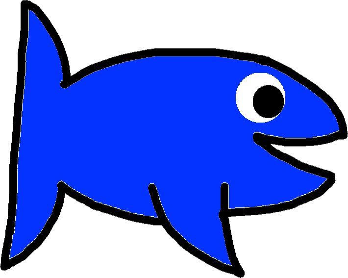 Red/blue Fish - Blue Clipart (710x567), Png Download