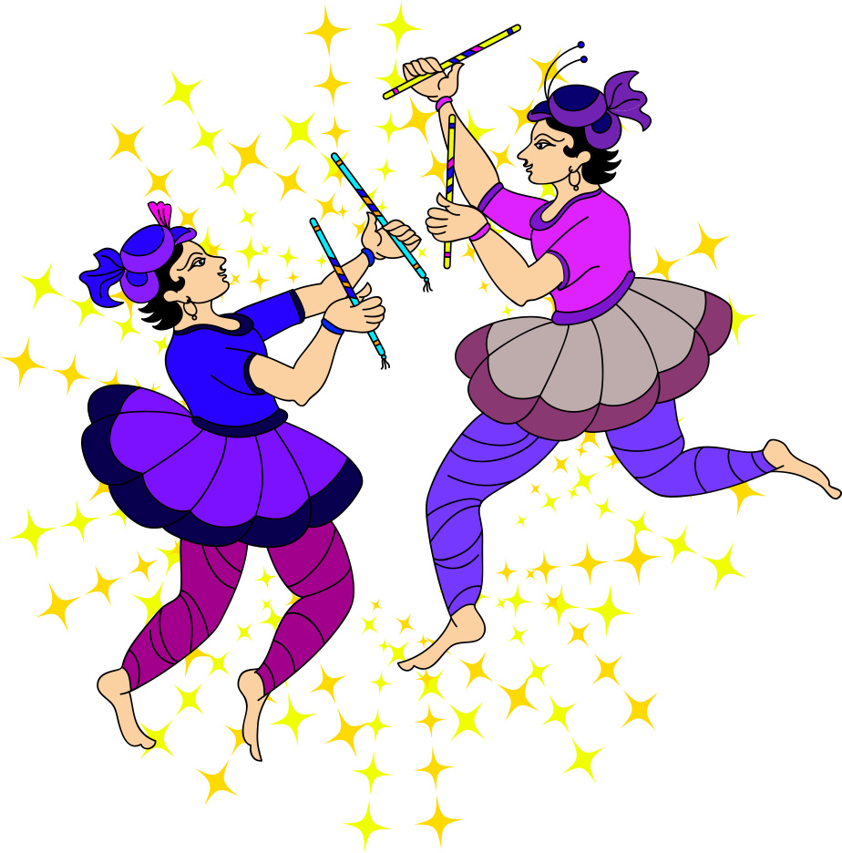 Tattoo Vector Art Dance Royalty-free Indian Garba Clipart - Png Download (924x936), Png Download