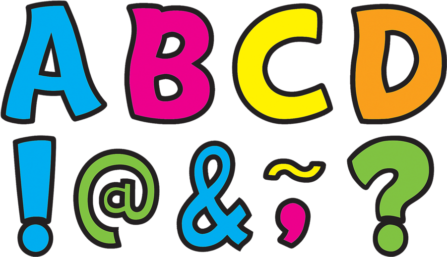 Tcr77217 Neon Brights Funtastic Font 3" Magnetic Letters Clipart (900x900), Png Download