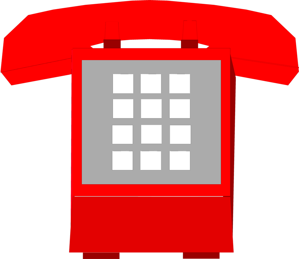 Red Telephone Clip Art - Png Download (958x832), Png Download
