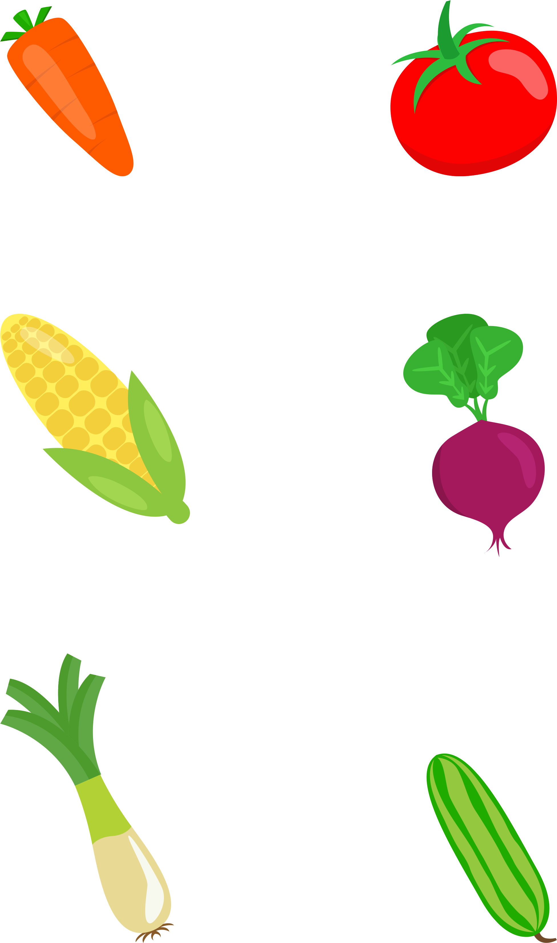 Flat Vegetable Colored Hand Drawn Png And Psd Clipart (3072x4107), Png Download