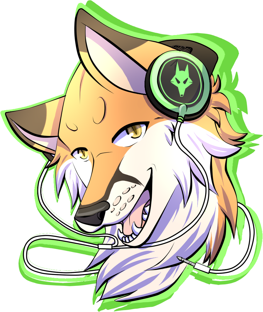 Head Phones Fox Clipart (900x1100), Png Download