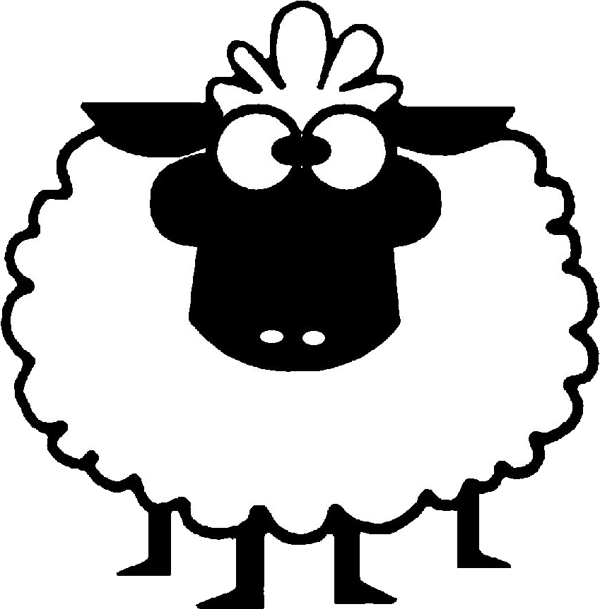 Sheep Clip Art Black And White - Png Download (928x915), Png Download