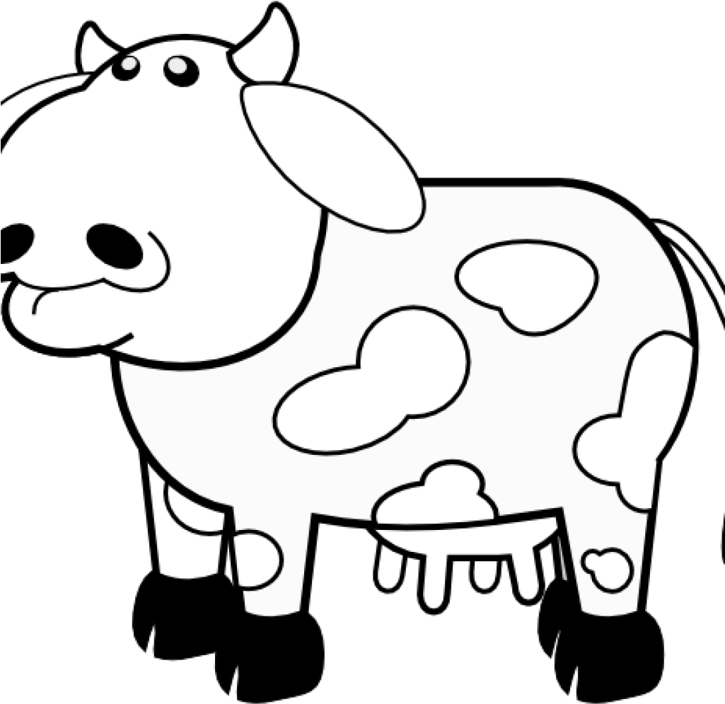 Cow Clipart Black And White Clipart Hatenylo - Png Download (1024x1024), Png Download