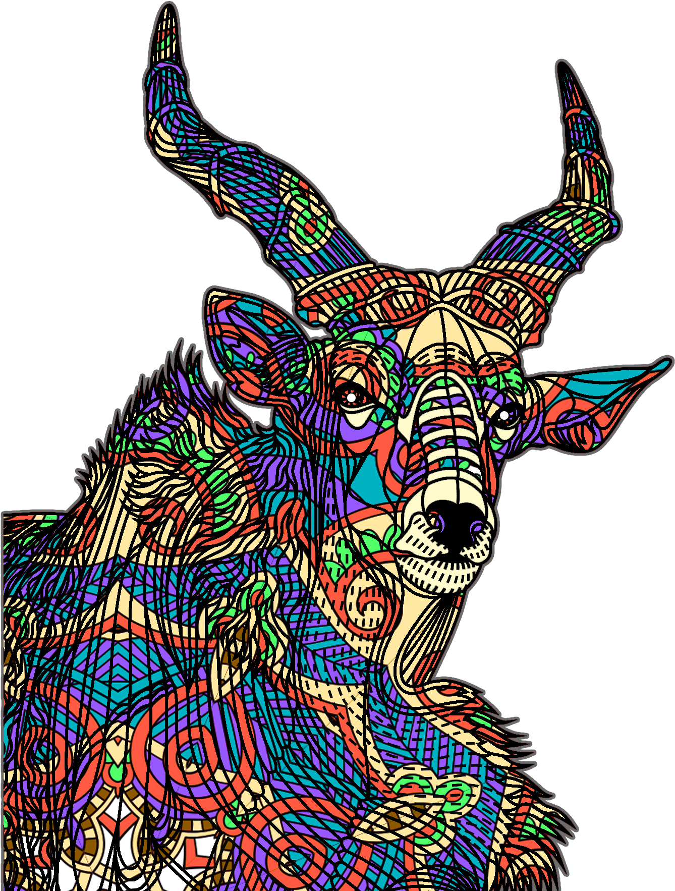 Animal Coloring Book Clipart (1586x1839), Png Download