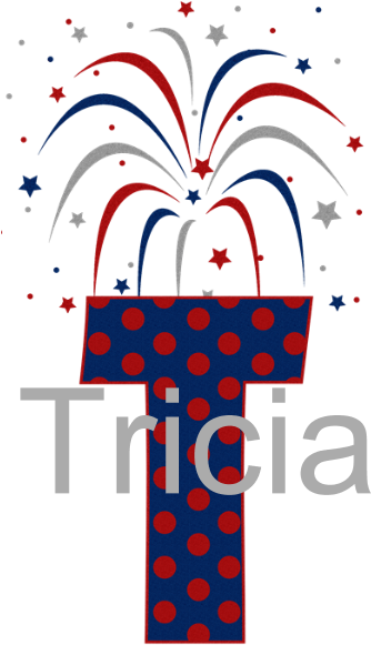4th Of July Fireworks Letter T Drinking Glass Clipart (700x700), Png Download