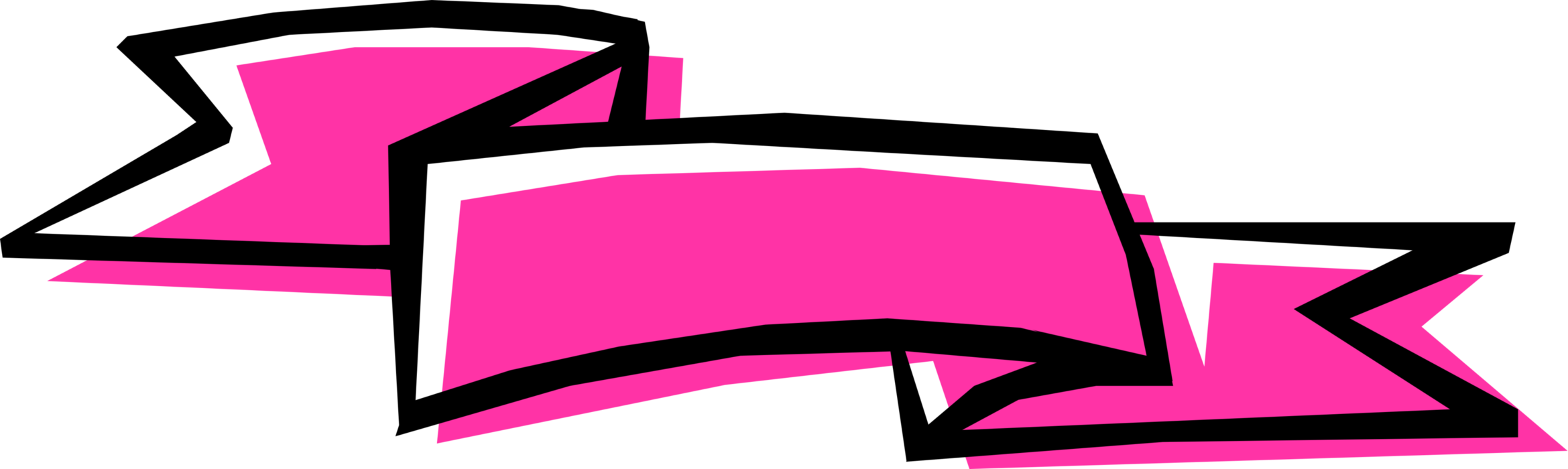 Vector Illustration Of Red Ribbon Banner Clipart (2339x700), Png Download