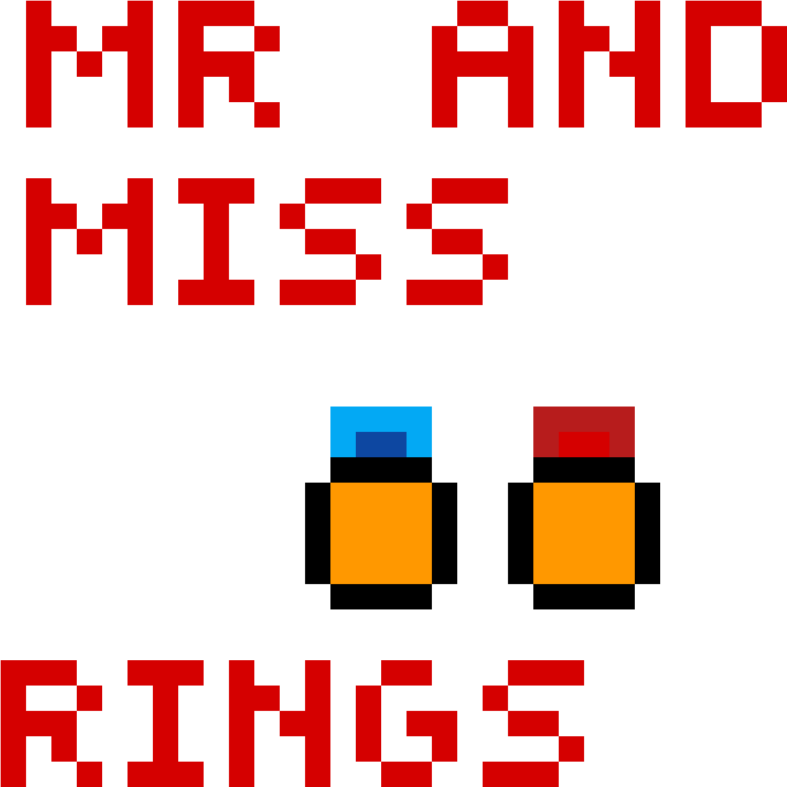 His And Her Wedding Rings Pixel Art Clipart (1184x1184), Png Download