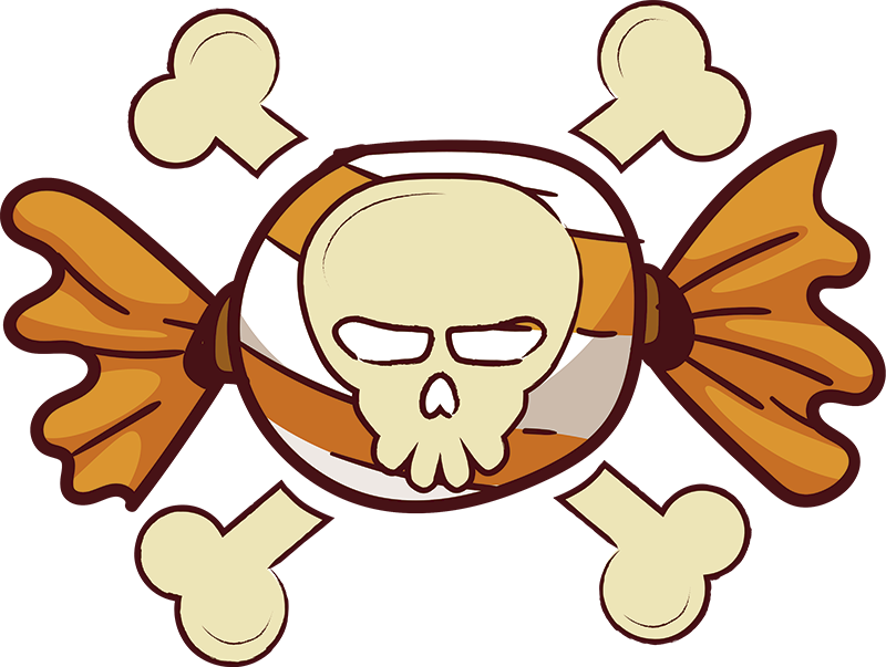 Skull And Crossbones Wall Sticker Clipart (800x603), Png Download