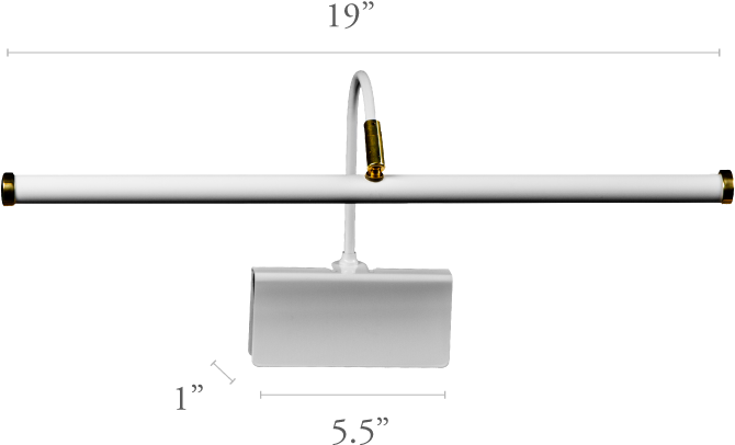 Dimensions For 19" Gpled19 7s Led Grand Piano Lamp Clipart (701x467), Png Download