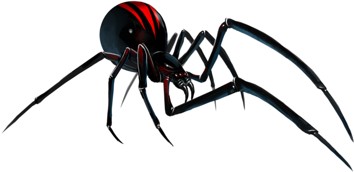 Black Widow Spider File Clipart (800x401), Png Download
