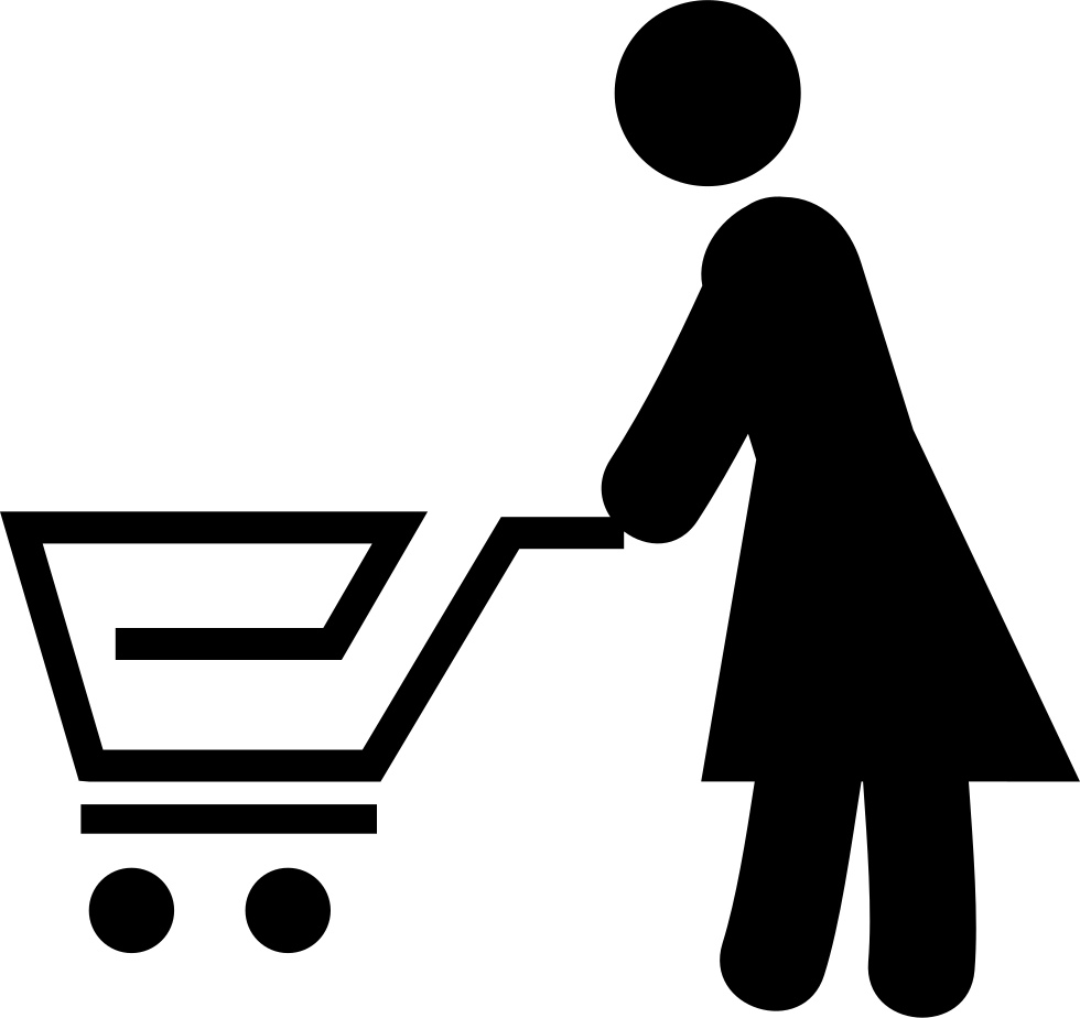 Woman With Shopping Cart Comments Clipart (980x924), Png Download