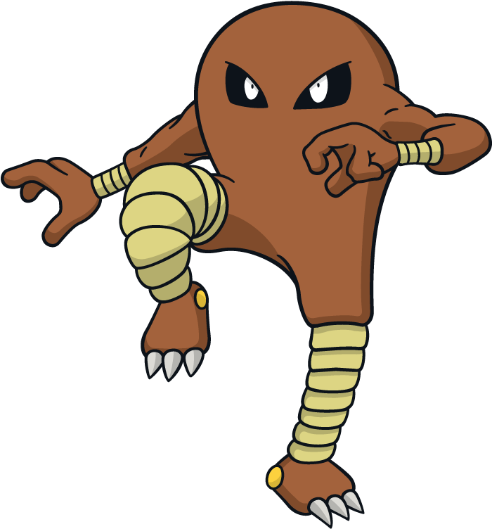 Hitmonlee Pokemon Character Vector Art Clipart (800x800), Png Download