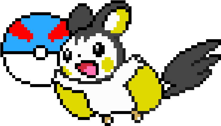 Download Hd Emolga - Emolga Cross Stitch Pattern Clipart (741x421), Png Download